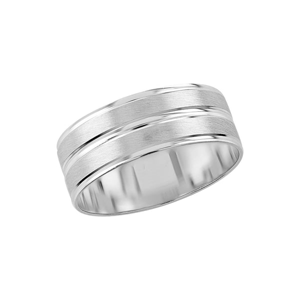 Argolla Oro Blanco 14k - Acabado Mate Liso, Ancho 7 mm - Infiniti Joyas