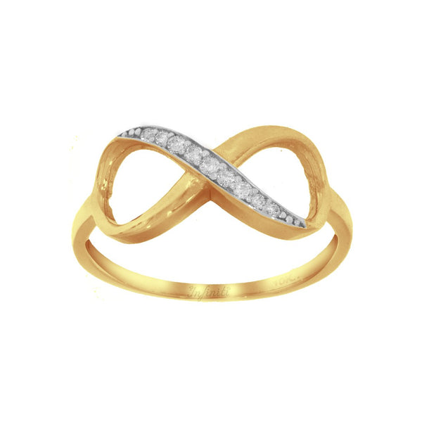 Anillo Infinito Oro 10k, con Zirconias - Infiniti Joyas