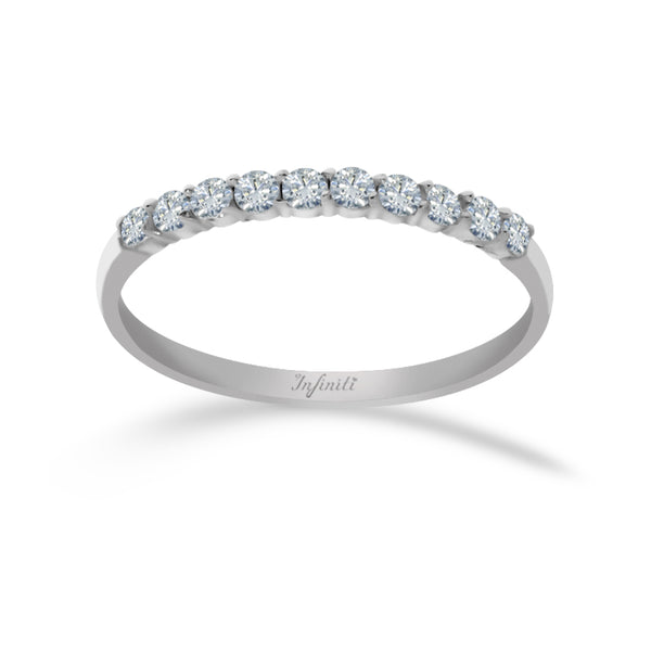 Churumbela Oro Blanco 10k - Zirconias 1.80 mm