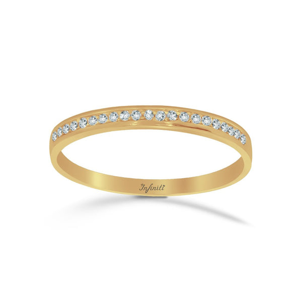 Churumbela Oro 10k con Zirconias de 1 mm - Infiniti Joyas
