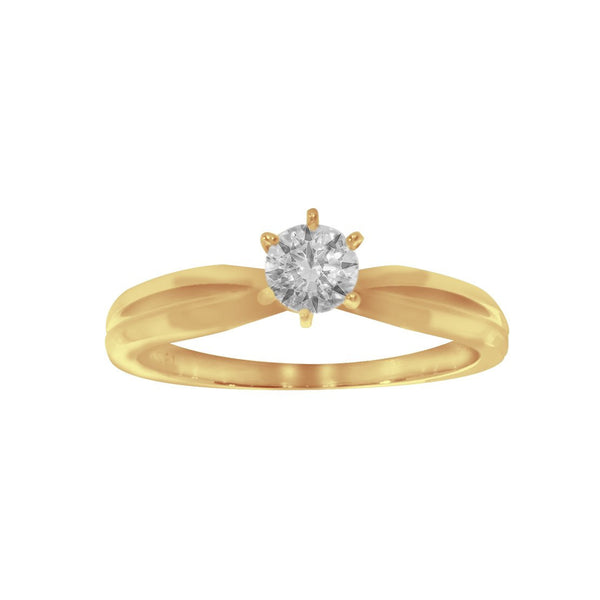 Anillo Oro 10k, Estilo Apertura Central, Zirconia de 4.5 mm - Infiniti Joyas