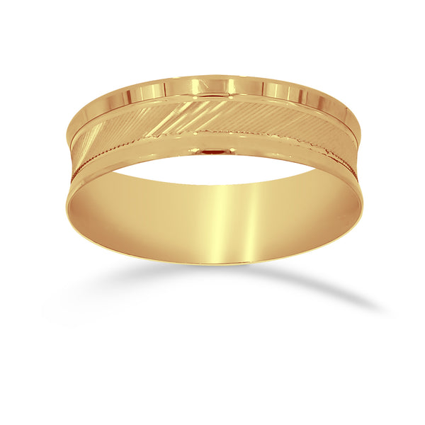 Argolla Oro 10k - Acabado Mate Liso con Confort, Ancho 6 mm