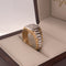 Anillo de Oro 10k estilo Rolex Cuadrado con Zirconias