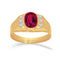 Anillo Oro 10k - Zirconia Roja Ovalada