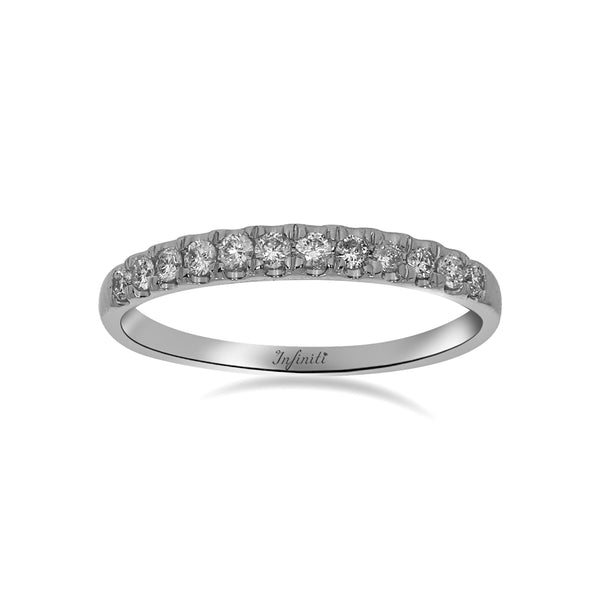 Churumbela Oro Blanco 14k, Pavé Diamantes de 25 Puntos Totales - Infiniti Joyas