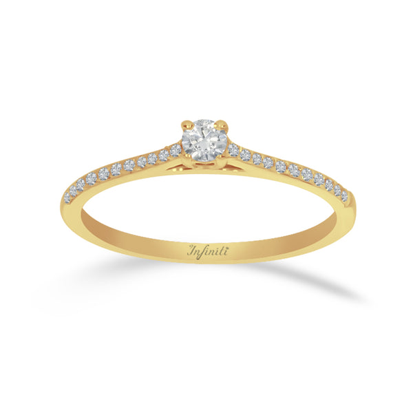 Anillo Oro 14k - Pavé Diamantes con 15 Pts Totales