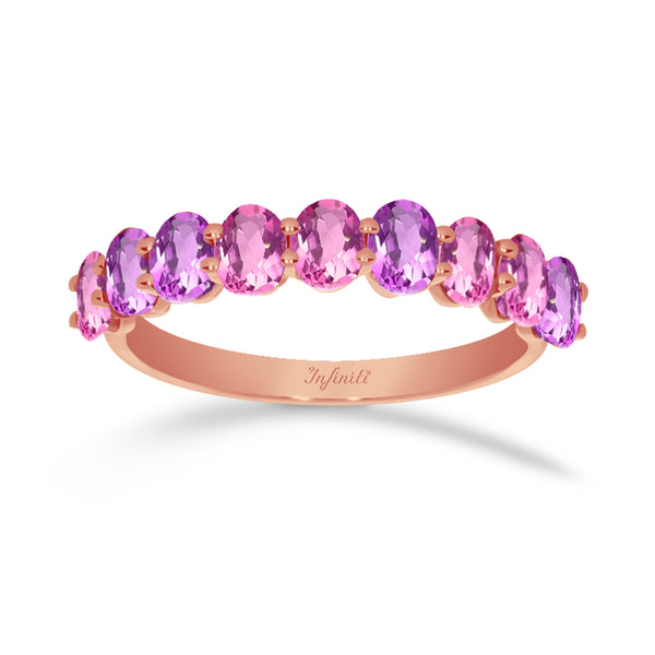 Churumbela Oro Rosa 14k - Zafiro Rosa 2.23 ct Totales y 2 Diamantes de 4 puntos