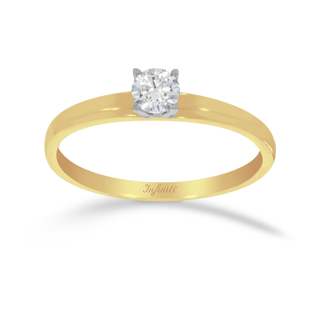Anillo Solitario Oro 14k, Diamante de 25 Puntos