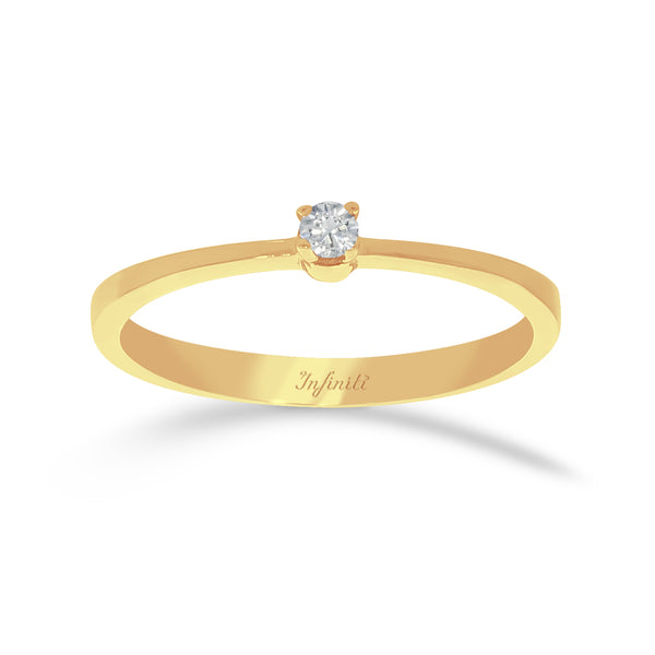 Anillo Solitario Oro 14k - Diamante de 5 Puntos