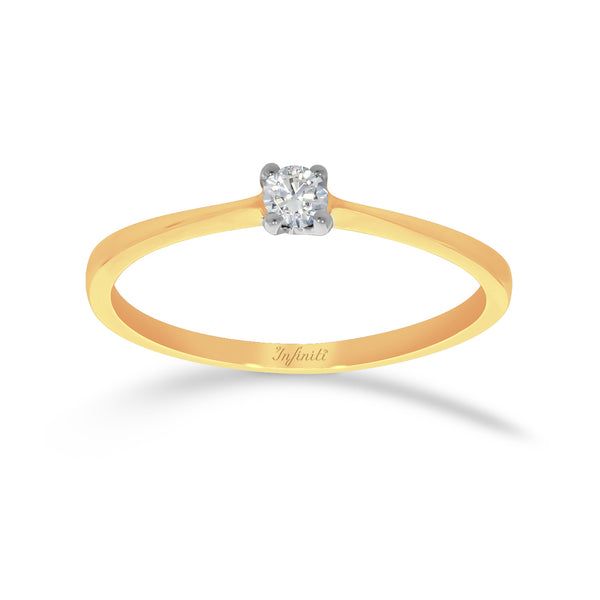 Anillo Solitario Oro 14k, Diamante de 10 Puntos