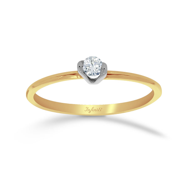 Anillo Solitario Oro 14k - Diamante de 10 Puntos