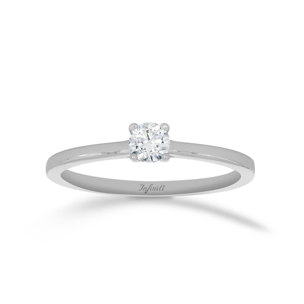 Anillo Oro Blanco 14k - Solitario Diamante de 25 Puntos