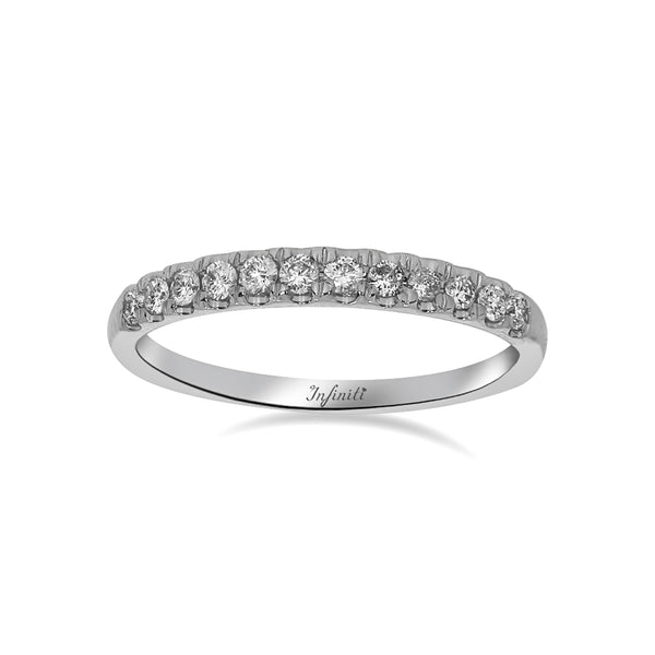 Churumbela Oro Blanco 14k, Pavé Diamantes de 15 Puntos Totales - Infiniti Joyas