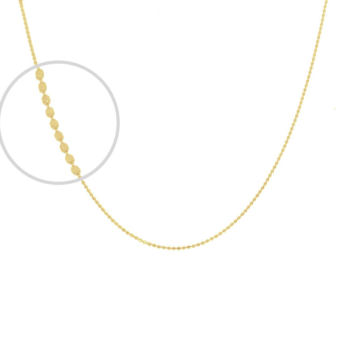 Cadena Oro 14k Bolas Diamantada 45 cm, Ancho 0.7 mm - Infiniti Joyas