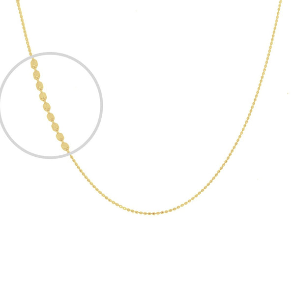 Cadena Oro 14k Bolas Diamantada 45 cm, Ancho 0.7 mm - Infiniti Joyas