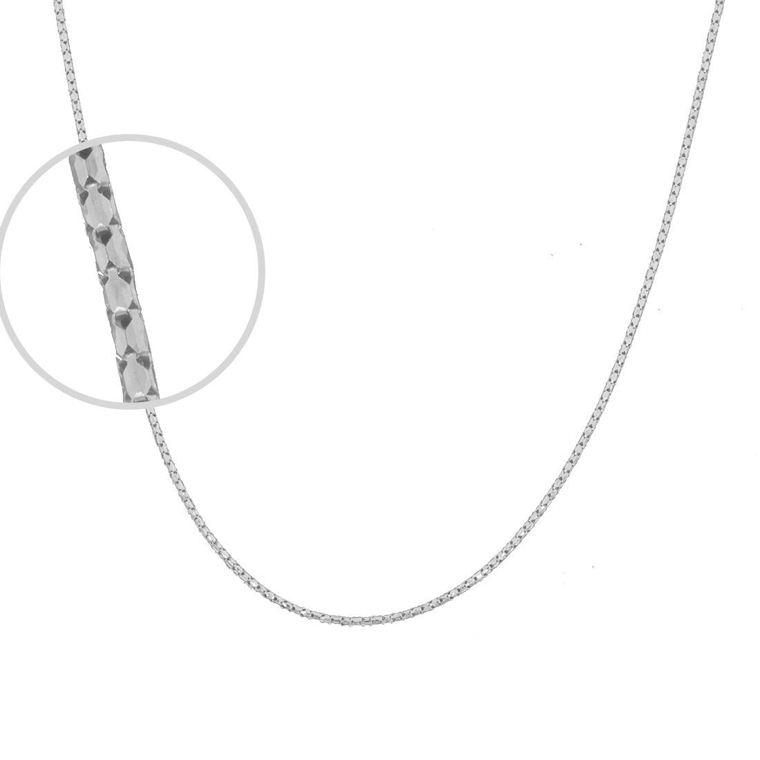 Cadena Oro Blanco 14k Cardano 50 cm, Ancho 1 mm - Infiniti Joyas