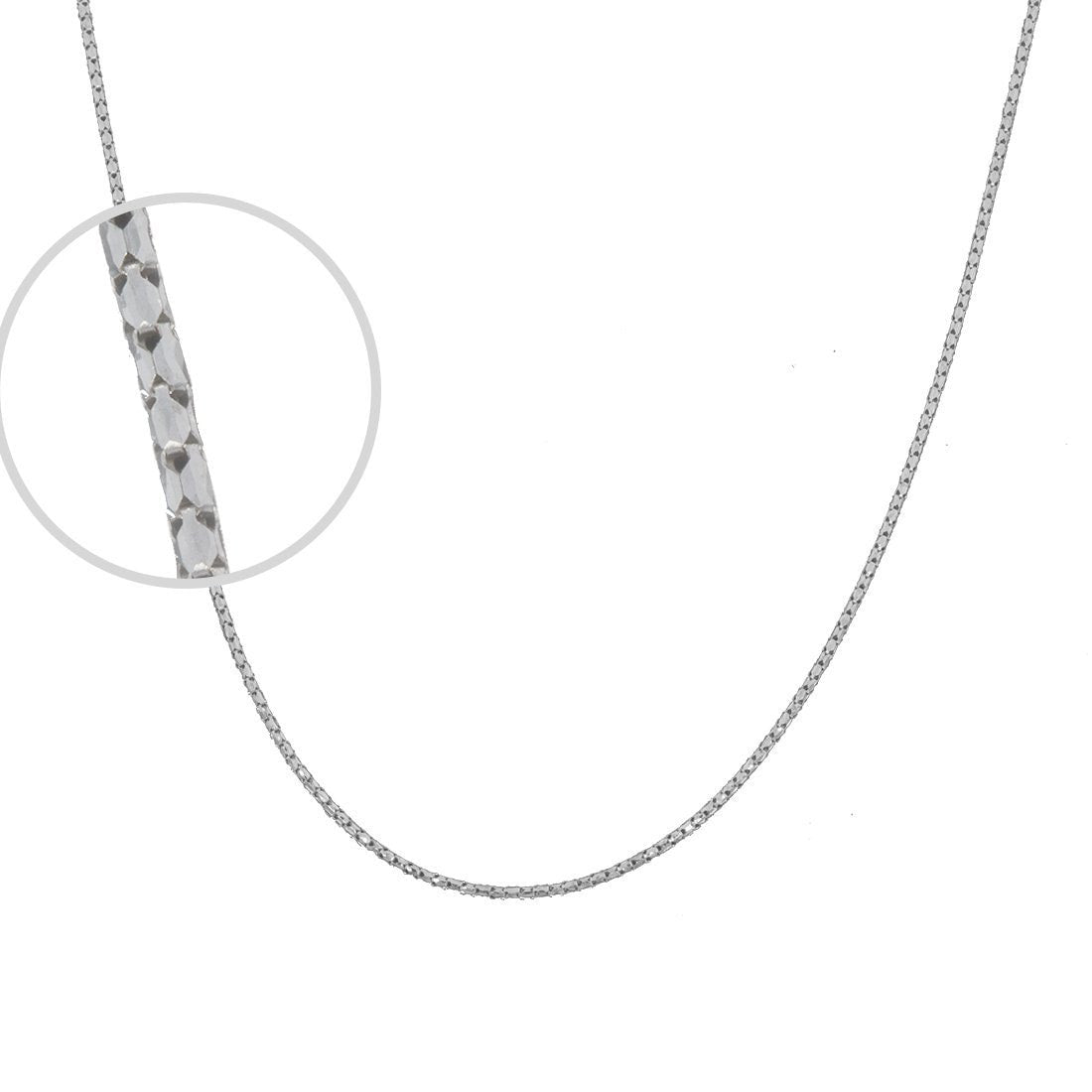 Cadena Oro Blanco 14k Cardano 45 cm, Ancho 1mm - Infiniti Joyas