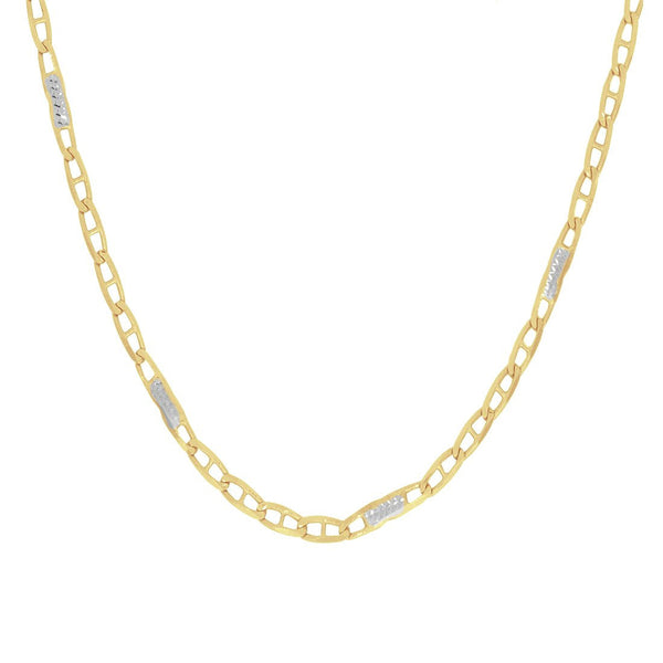 Cadena Oro 14k Figaruchi Diamantada Pavé 60 cm, Ancho 2.1 mm - Infiniti Joyas