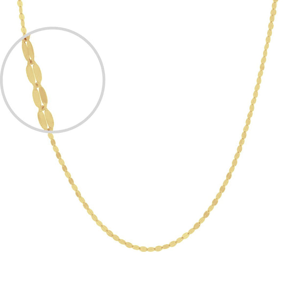 Cadena Italiana Oro 10k, Ancla Espejo 55 cm, Ancho 1.3 mm - Infiniti Joyas