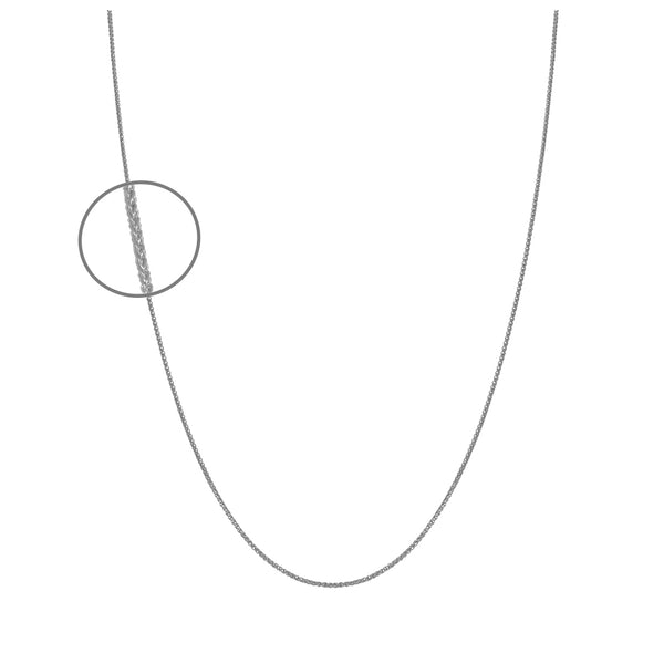 Cadena Oro Blanco 14k - Espiga Redonda 45/50 cm Largo