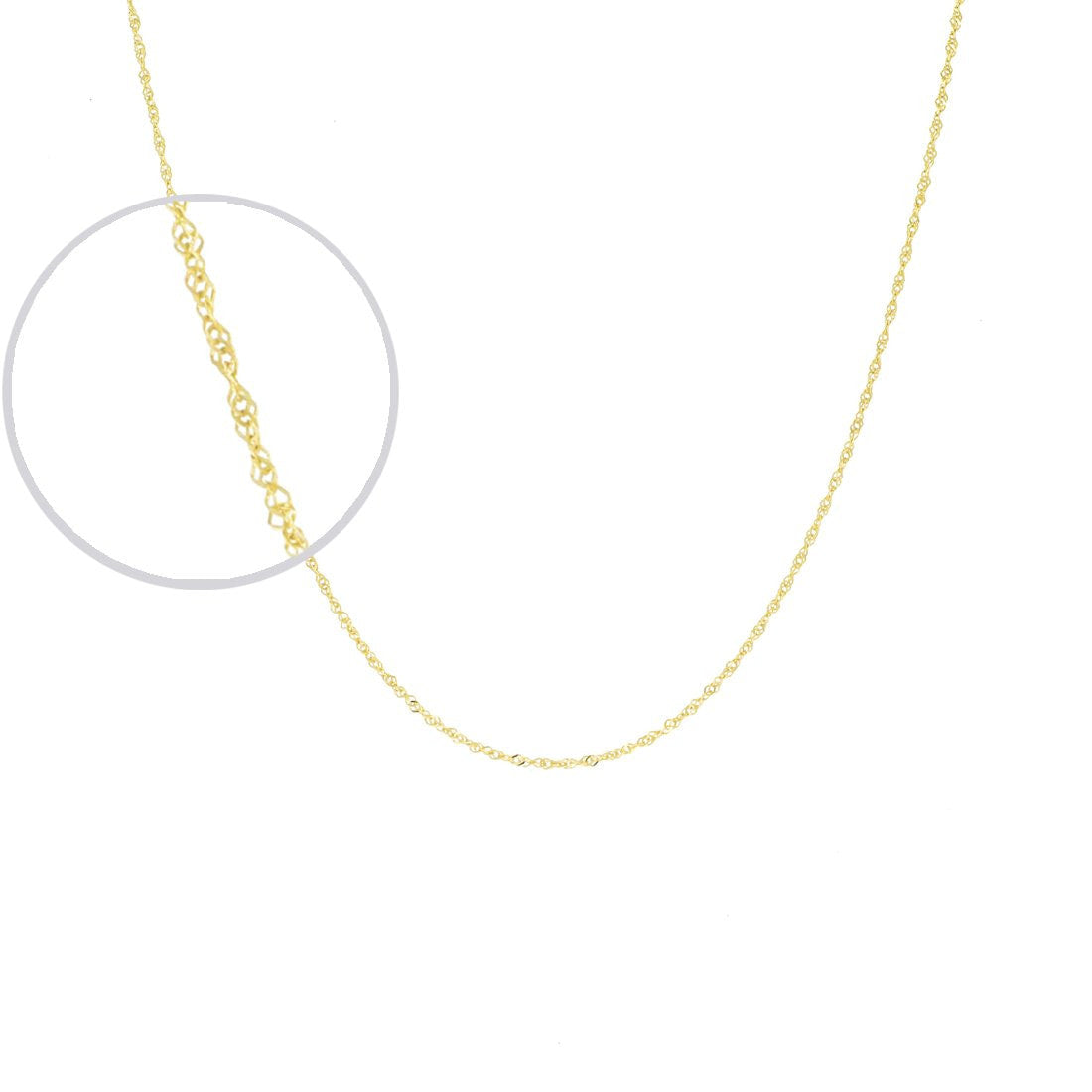 Cadena Oro 10k Torsal 40 cm, Ancho 1 mm - Infiniti Joyas