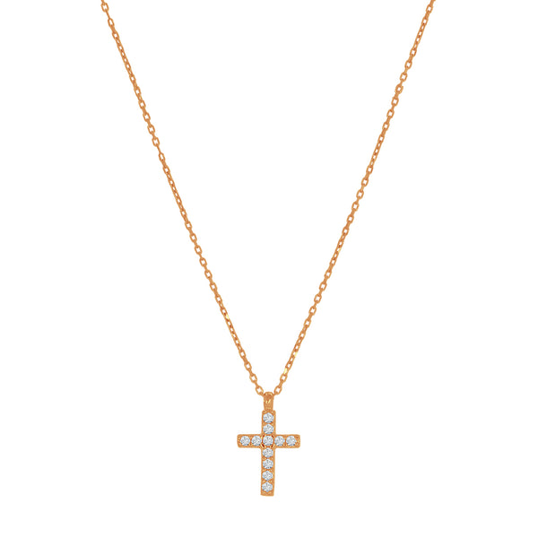 Gargantilla Oro 10k - Cruz con Zirconias