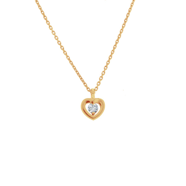 Gargantilla Oro 14k - Dije Corazón con Diamante 5 puntos