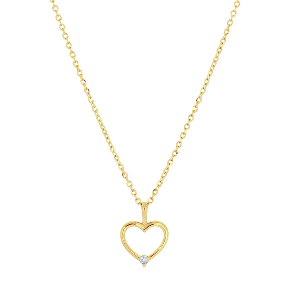 Gargantilla Oro 14k - Corazón con Diamante 0.02 ct