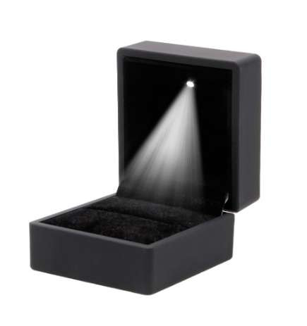 Estuche ANILLO de Luz LED Negro - Infiniti Joyas