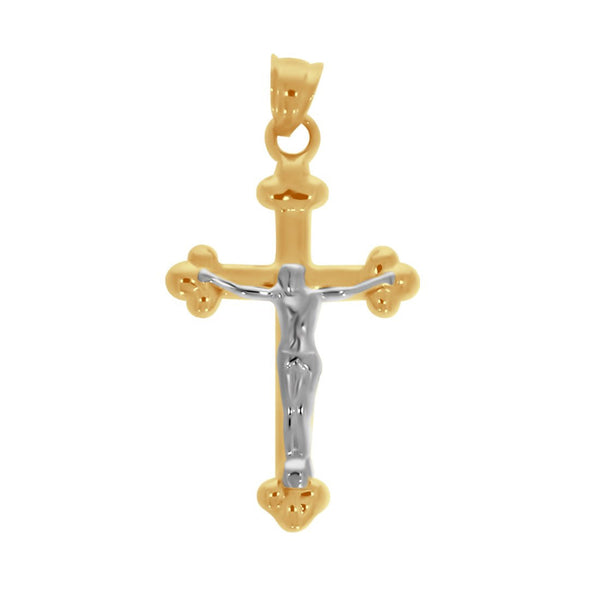 Cruz Redondeada con Cristo - Oro 14k - Infiniti Joyas