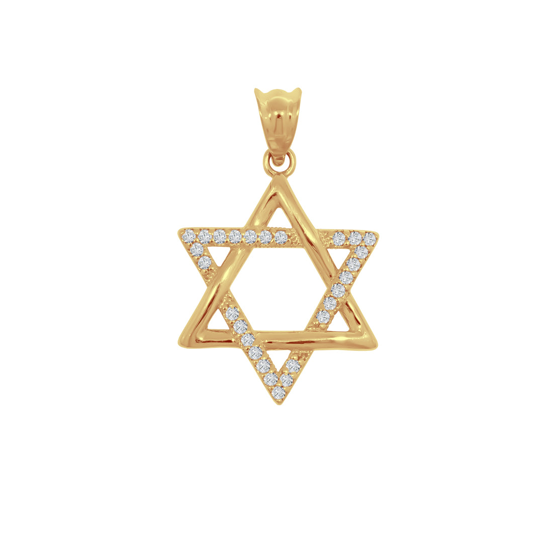 Dije Oro 10k - Estrella de David con Zirconias de 1.5 cm Ancho