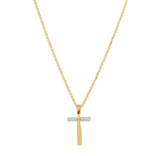 Cruz Oro Amarillo 14k - Diamantes 1.8 Puntos Totales