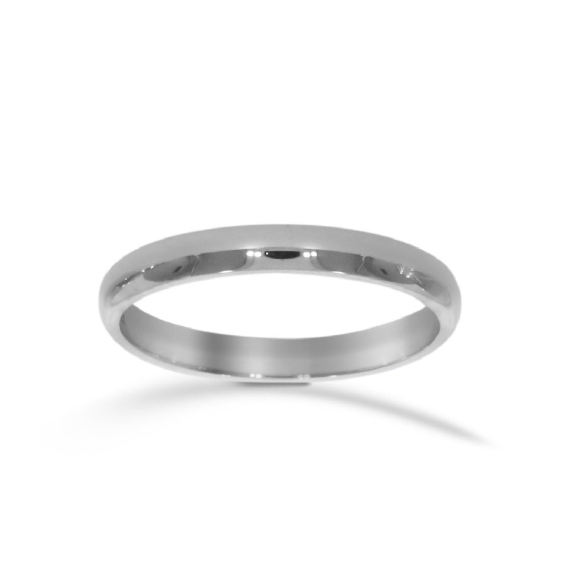 Argolla Oro Blanco 14k - Acabado Liso Media Caña, Ancho 2 mm - Infiniti Joyas