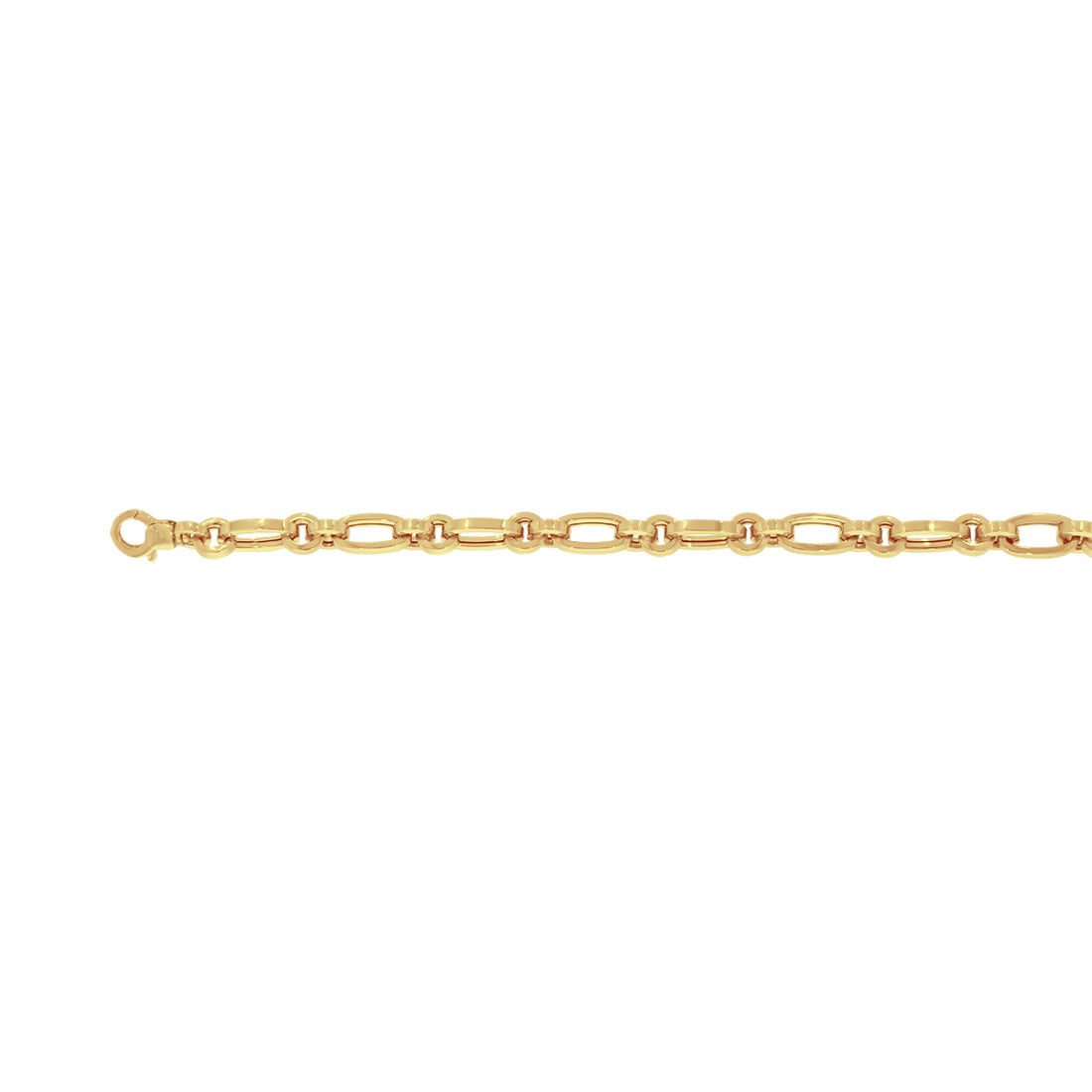 Pulso Oro 14k - Tejido Ovalado 1x1, 6.3 mm Ancho, 19.5 cm Largo
