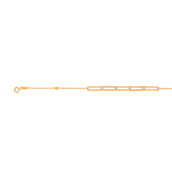 Pulsera Oro 10k - Rectangulos, Ajustable de 16.5 a 18 cm