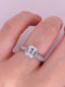 Anillo Oro Blanco 10k- Estilo Belinda con Zirconia