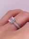 Anillo Oro Blanco 10k- Estilo Belinda con Zirconia