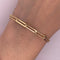 Pulsera Oro 10k - Rectangulos, Ajustable de 16.5 a 18 cm
