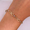 Pulsera Oro 10k - Infinito y Zirconias, Largo 19 cm, Ancho 6 mm