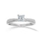 Anillo Oro Blanco 14k, Diamante Natural Corte Princesa de 28 Puntos - Infiniti Joyas