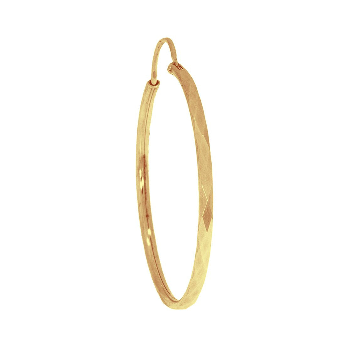 Arracada Oro 10k - Tubo Diamantado 4 cm Diámetro - Infiniti Joyas