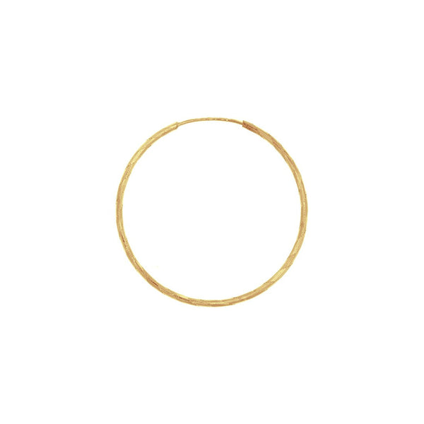 Arracada Tubo Diamantado  2. cm Diámetro Oro 14k - Infiniti Joyas
