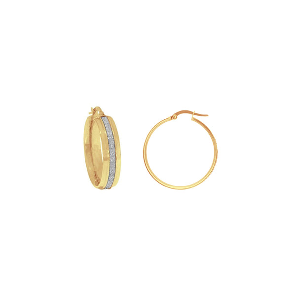 Arracada Oro 10k - Diamantada, 1.5 cm. Diámetro, Ancho 5.6mm