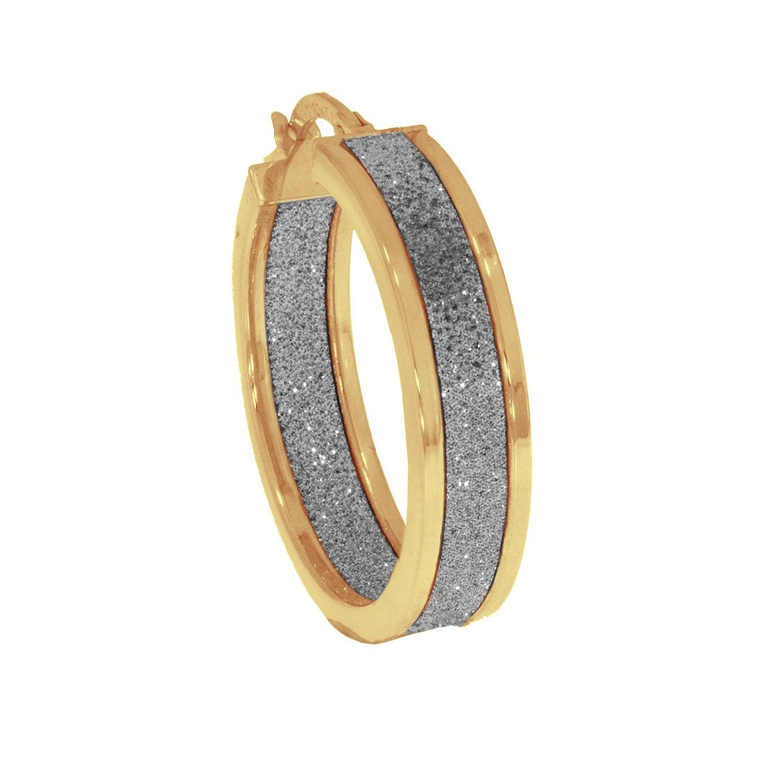 Arracada Diamantada Oro 10k 2.5 cm Diámetro, Ancho 6 mm - Infiniti Joyas