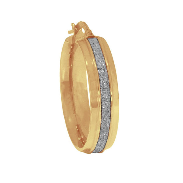 Arracada Diamantada Oro 10k 2.5 cm. Diámetro, Ancho 6 mm - Infiniti Joyas