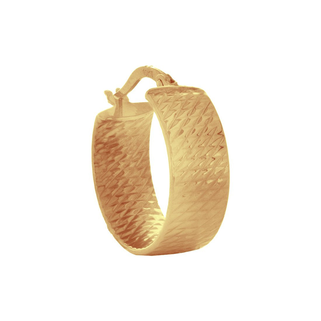 Arracada Diamantada 1.9 cm de Diámetro, Ancho 7 mm, Oro 10k - Infiniti Joyas