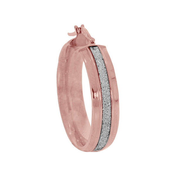 Arracada Diamantada 2.4 cm de Diámetro, Ancho 6 mm, Oro Rosa 10k - Infiniti Joyas