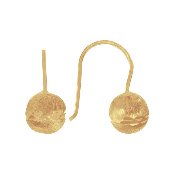 Arete Oro 10k, Diamantado bola 8 mm, Oro 10k - Infiniti Joyas