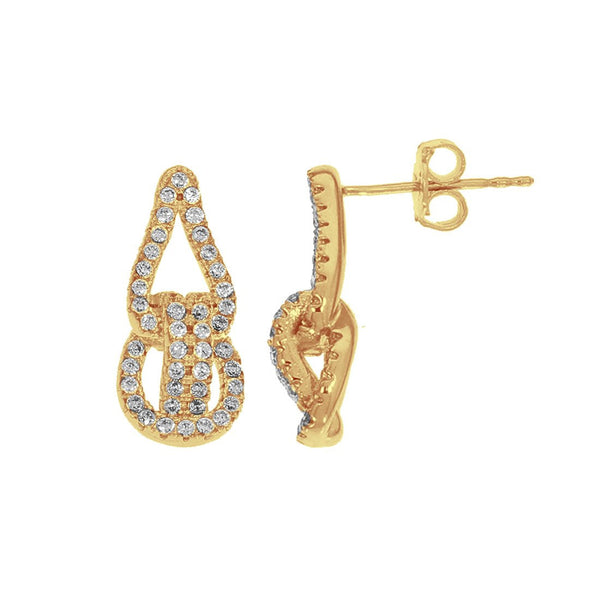 Aretes Oro 10k con Zirconias. - Infiniti Joyas
