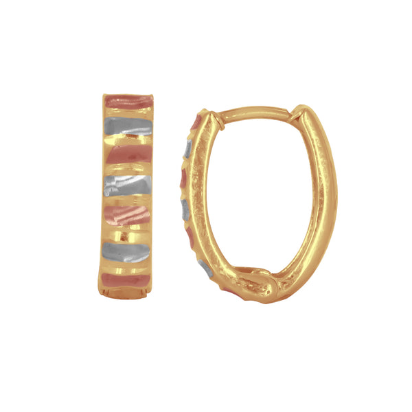 Huggies Oro amarillo 10k - Florentino con Textura, Ancho 1.8 mm